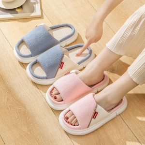 Chausson hiver coton chanvre antidérapant