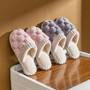 Chausson polaire peluche doux hiver