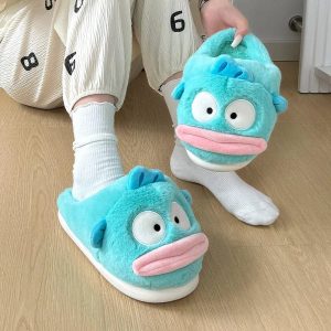 Chausson chaud rigolo fourrure velours hiver